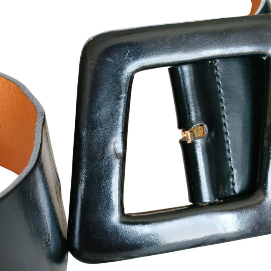 EPOCA 良品 エポカ エナメルレザー ピンバックル ワイドベルト