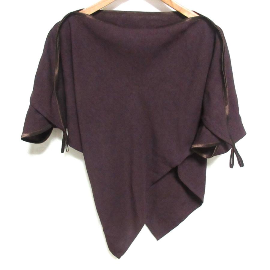 美品 24AW 132.5 ISSEY MIYAKE イッセイミヤケ BIAS PARTITION 半袖 アシンメトリー カットソー IL43FJ321 サイズ3 ブラウン レディース 古着 中古 USED ISSEY MIYAKE（イッセイミヤケ） 美品 24AW 132.5 ISSEY MIYAKE BIAS