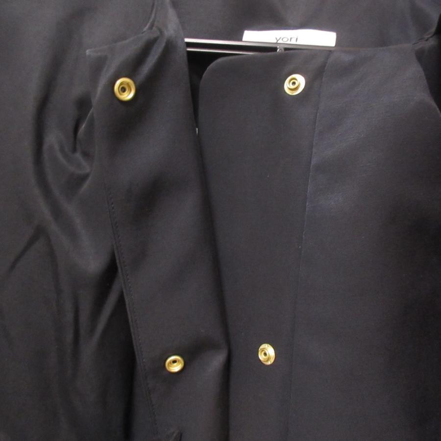 ヨリ　yori ノーカラー　ツイル サイドフレア コート 38 yori(ヨリ)の「ツイルサイドフレアコート」 - PARTE