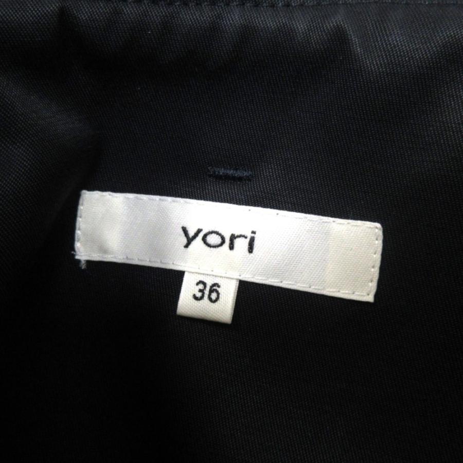 Yori 美品 23SS yori ヨリ ノーカラー ツイルフレアハーフコート