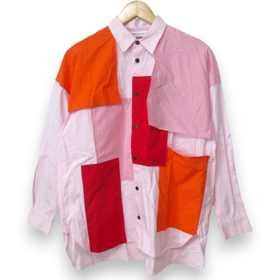 nagonstans 美品 24AW ナゴンスタンス patchwork shirt パッチワーク 