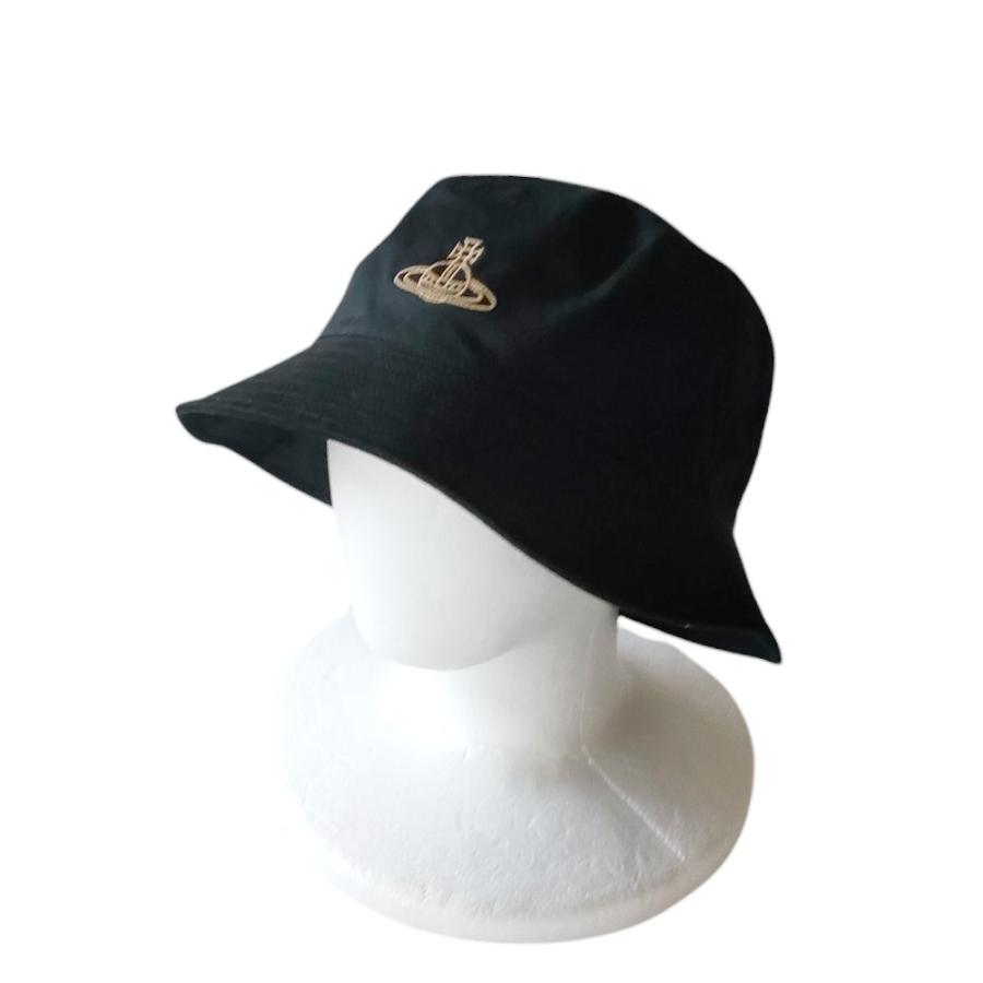 【未使用品】ヴィヴィアン バケット ハット オーブ ロゴ 刺繍 UV加工ブラック Vivienne Westwood 美品 vivienne westwood ヴィヴィアン