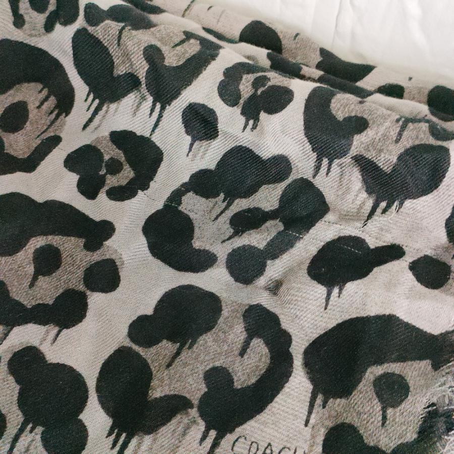 COACH マフラー レオパード COACH（コーチ） 美品 レーヨン レオパード柄 フリンジ ショール
