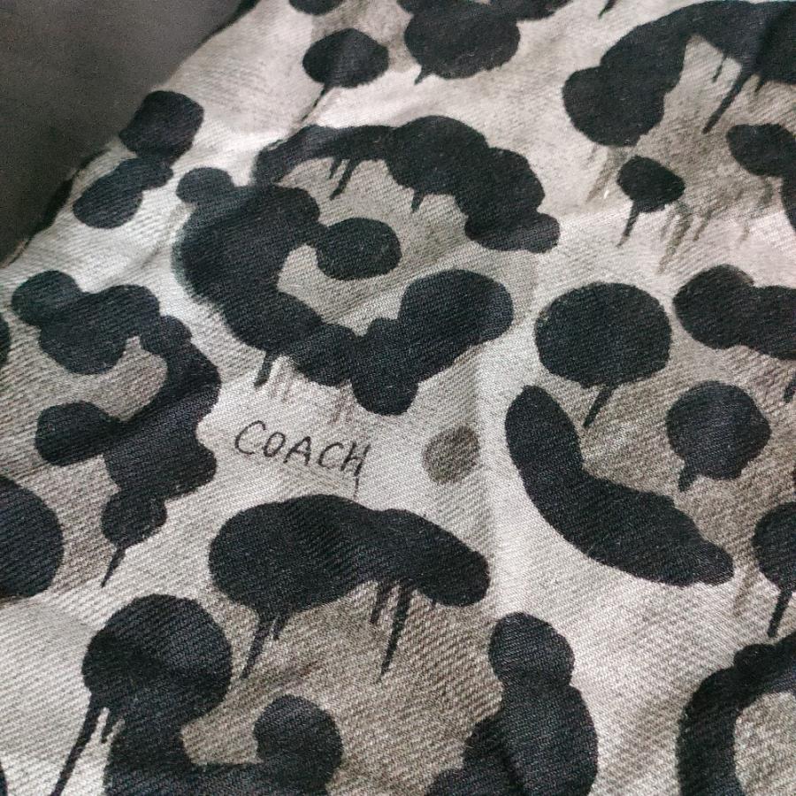 COACH（コーチ） 美品 レーヨン レオパード柄 フリンジ ショール