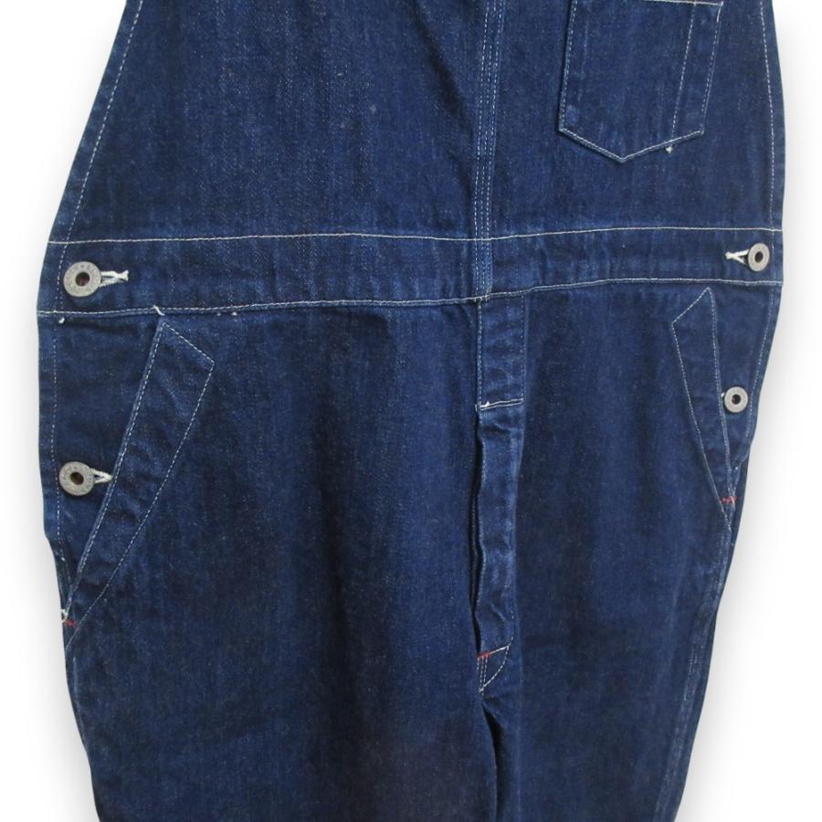 美品 LENO リノ デニム ボタンフライ オーバーオール サロペット L1802