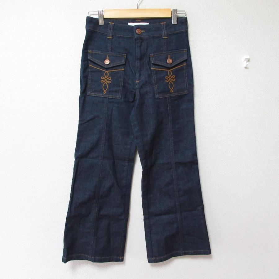 SEE BY CHLOE（シーバイクロエ） 美品 刺〓 セミフレア デニム 