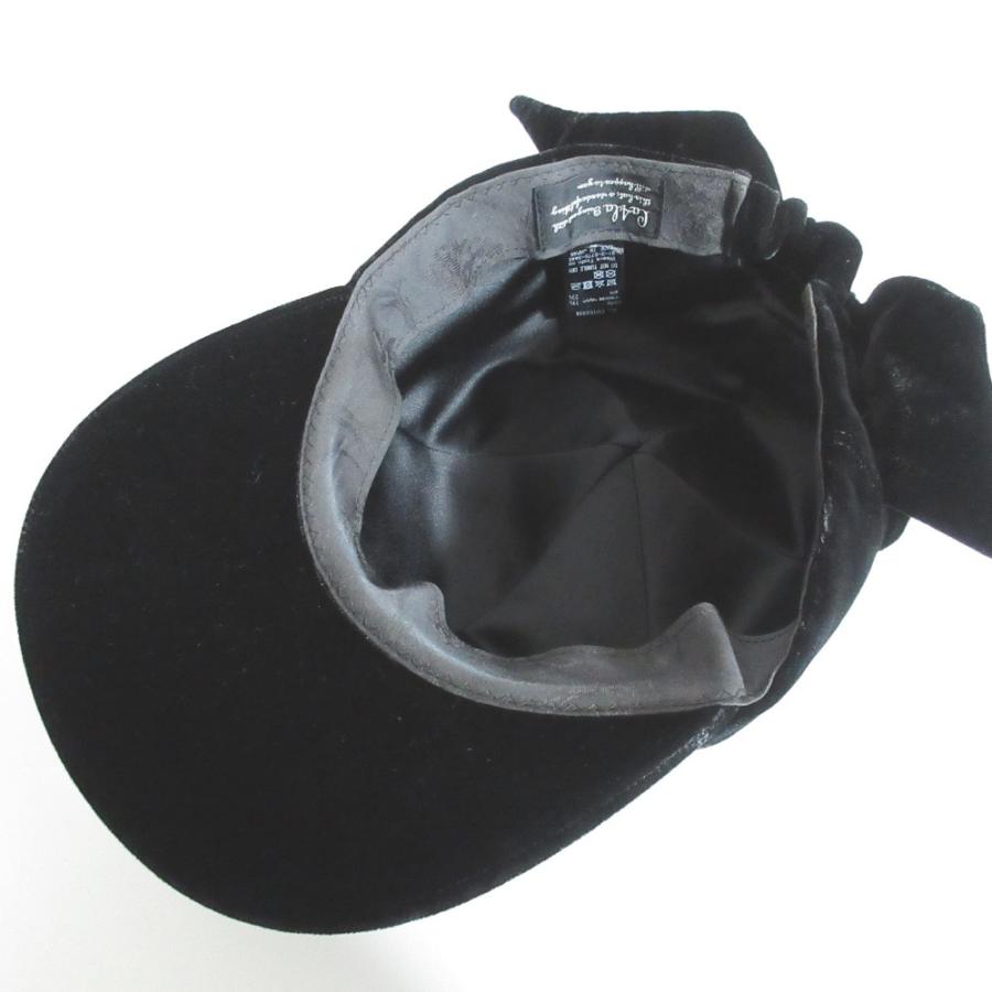 CA4LA 良品 カシラ ベロア バックリボン キャップ 帽子 TMT02955