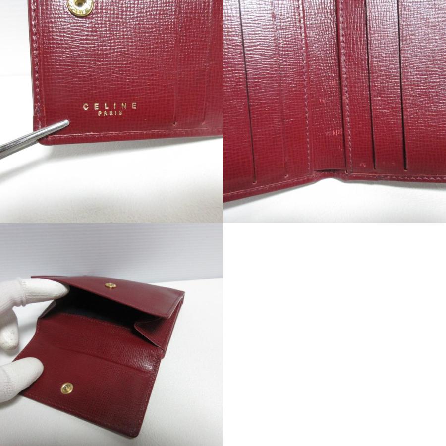 CELINE（セリーヌ） 良品 馬車金具 レザー 二つ折り 財布 コンパクト