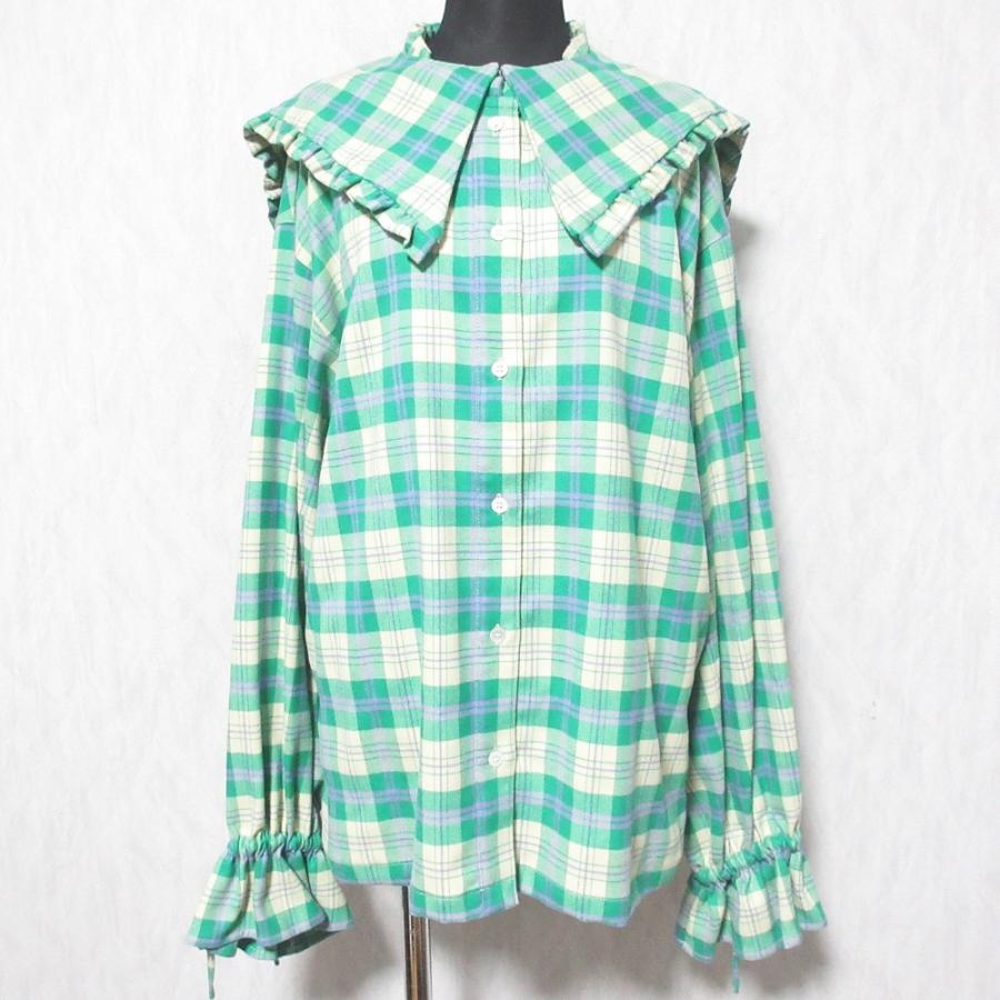 WCJ 美品 ダブルシージェイ 若槻千夏 セーラー衿脱着ブラウス チェック