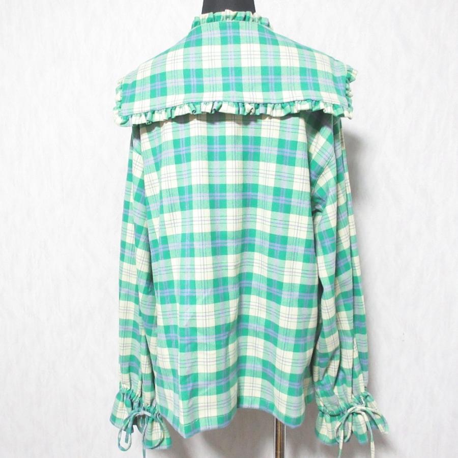 WCJ 美品 ダブルシージェイ 若槻千夏 セーラー衿脱着ブラウス チェック