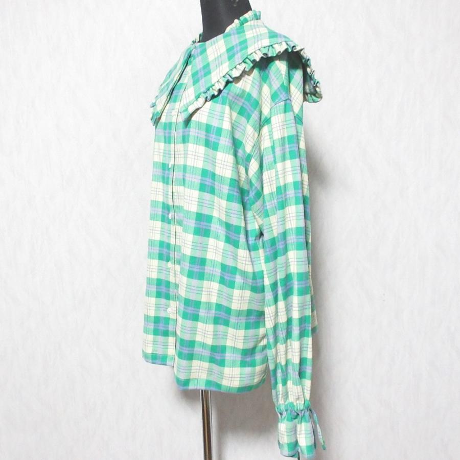 WCJ 美品 ダブルシージェイ 若槻千夏 セーラー衿脱着ブラウス チェック