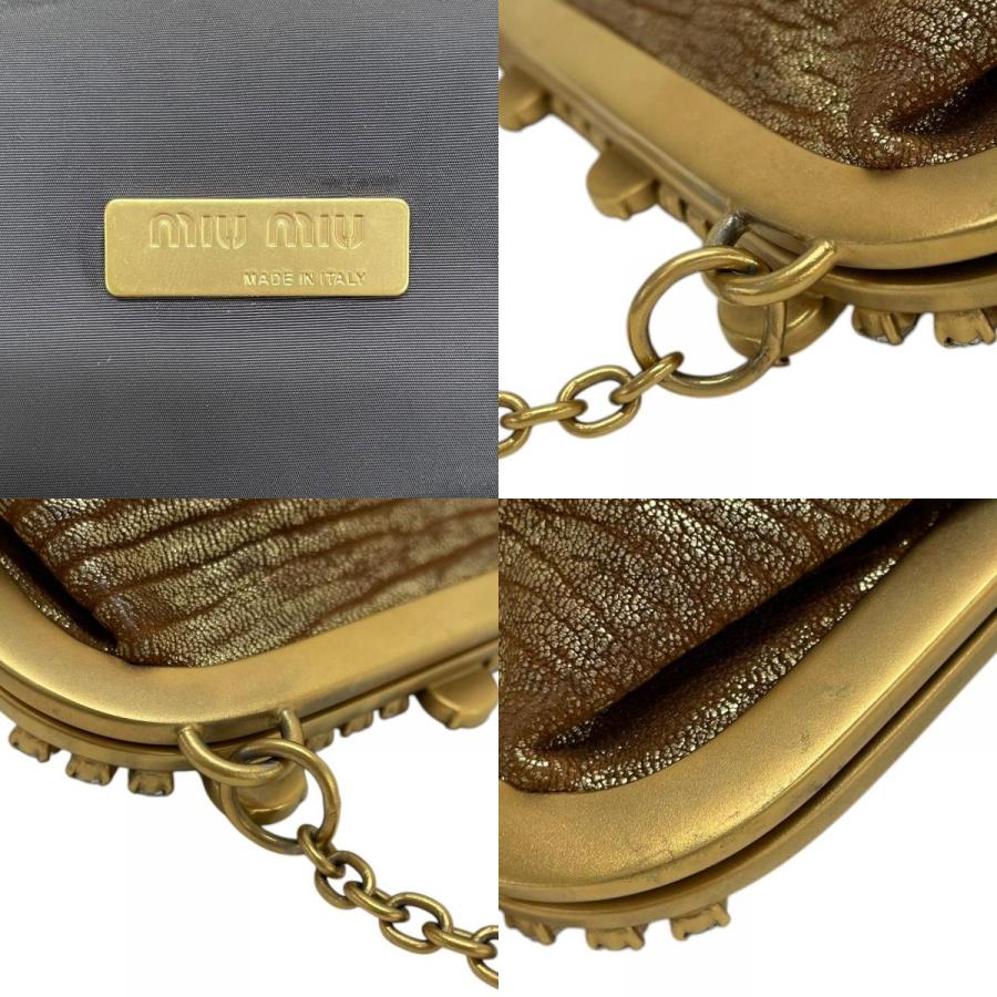 miu miu（ミュウミュウ） 美品 ビジュー がま口 アクセサリーポーチ 