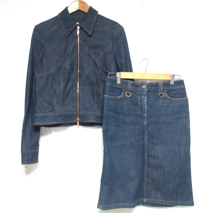 CELINE（セリーヌ） 良品 ストレッチ デニムジャケット スカート