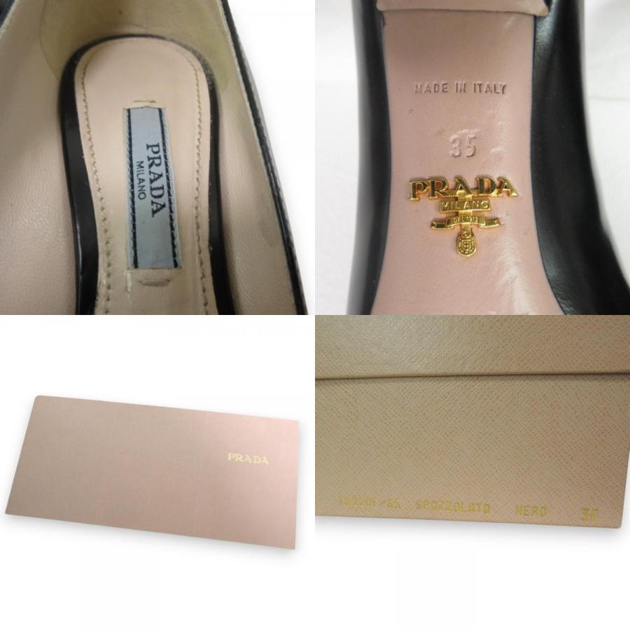 PRADA 美品 プラダ SPAZZOLATO レザー ポインテッドトゥ クロス  