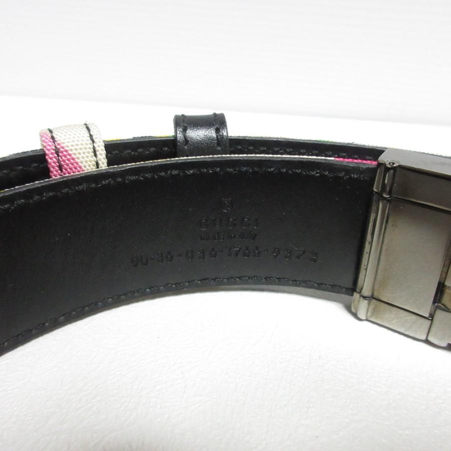 GUCCI 良品 グッチ フローラル 花柄 Gバックル トップ式 ベルト