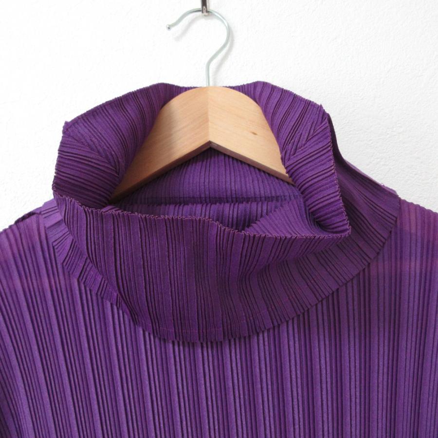 プリーツプリーズ チュニック イッセイミヤケ ハイネック 変形 ベージュ 長袖 プリーツプリーズ チュニック イッセイミヤケ ハイネック 変形