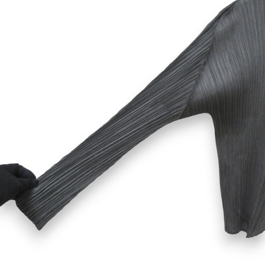 美品 PLEATS PLEASE ISSEY MIYAKE  プリーツプリーズ イッセイミヤケ 長袖 カットソー PP23-JJ161 サイズ3 グレー レディース 古着 中古 USED PLEATS PLEASE 美品 ISSEY MIYAKE プリーツプリーズ イッセイ