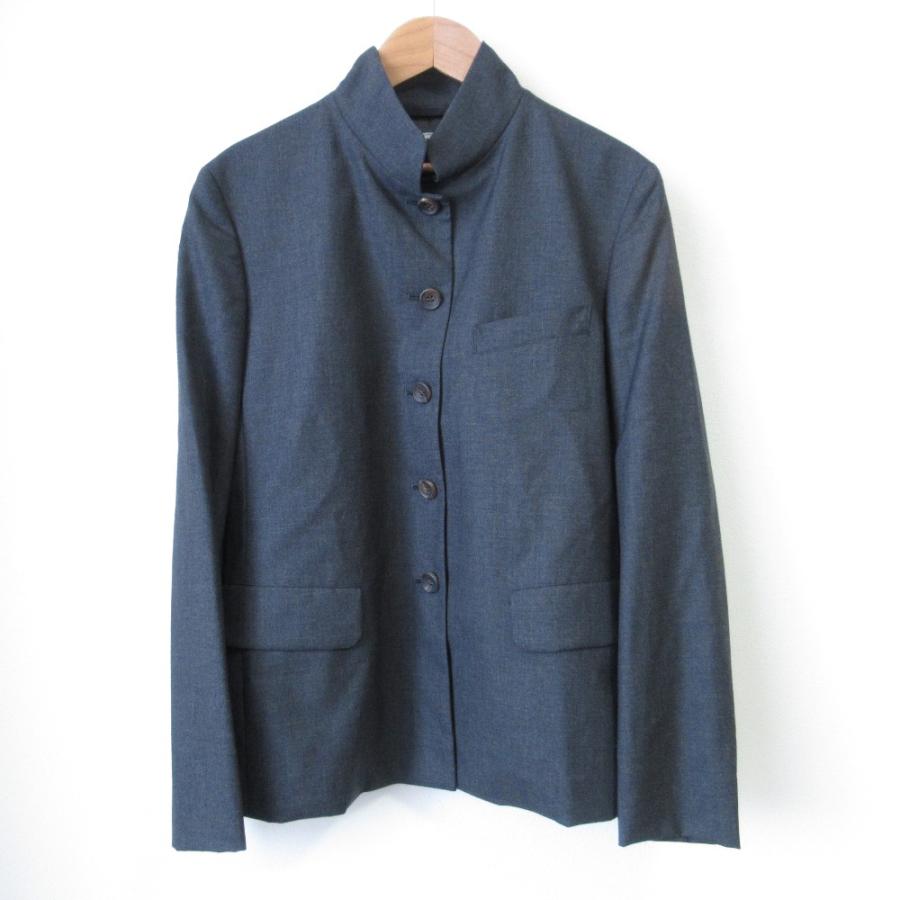 【稀少/シルク80%】イッセイミヤケ ノーカラー チャイナジャケット 日本製 ISSEY MIYAKE（イッセイミヤケ） 良品 ISSEY MIYAKE FETE ウール