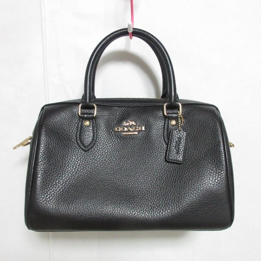【美品】COACH ブラックレザー 2wayバッグ COACH 美品 24AW コーチ ローアン サッチェル レザー 2WAY