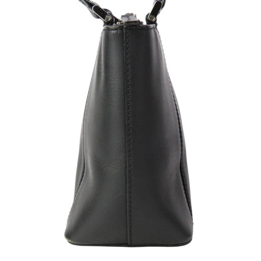 バーバリー レザー ハンドバッグ　ノバチェック裏地 フォーマル 美品】バーバリー ハンドバッグ 裏地ノバチェック 黒 レザー