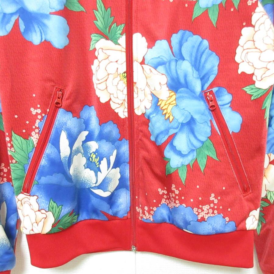 adidas - 美品 adidas アディダスオリジナルス C SST TT フラワープリント トラックジャケット ジャージ ブルゾン BJ8417 サイズM レッド レディース 古着 中古 USED adidas 美品 アディダスオリジナルス C SST TT フラワープリント