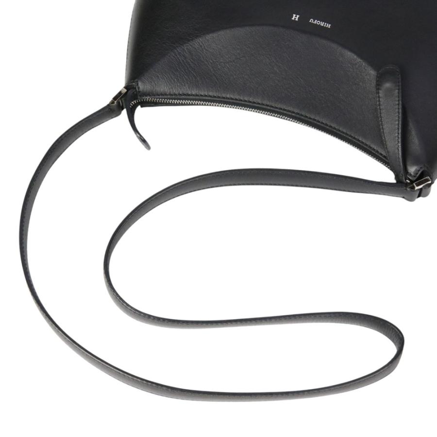 美品　ヒロフ ショルダーバッグ ハンドバッグ ブラック レザー HIROFU 美品 ヒロフ レザー ロゴ ショルダーバッグ ブラック