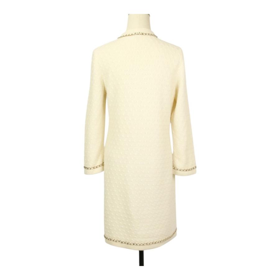 CHANEL カシミアロングカーディガン CHANEL（シャネル） 美品 23B CHANEL チェーン装飾 ココボタン