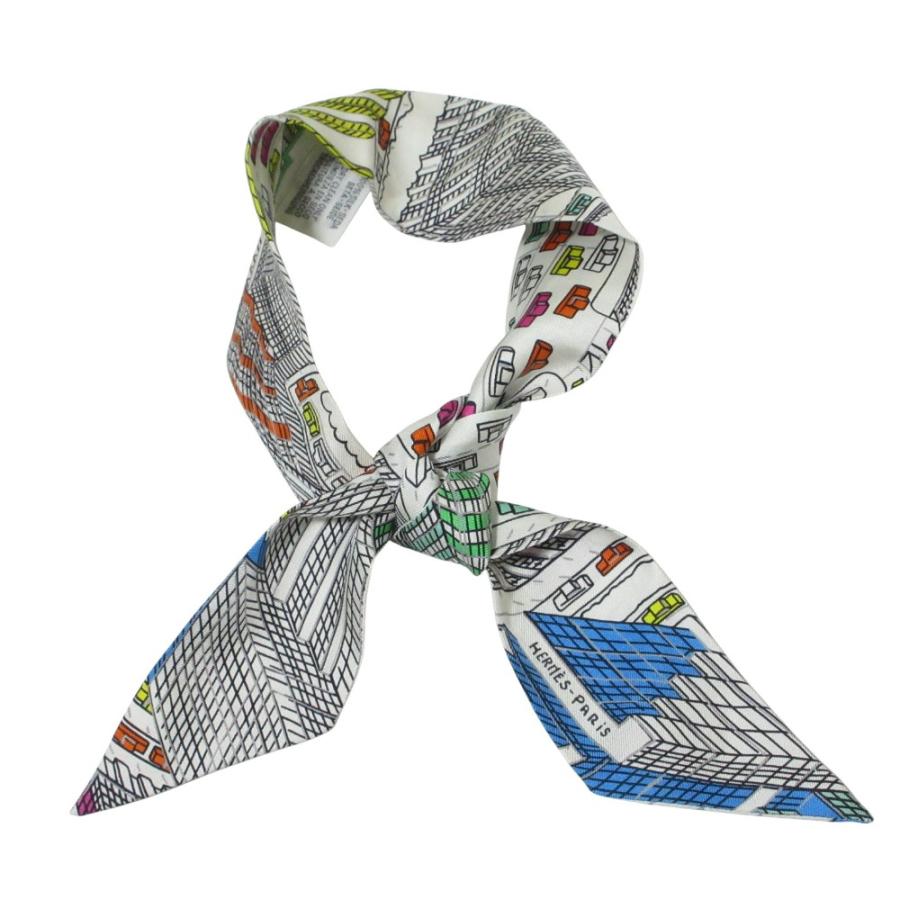 HERMES 良品 23AW エルメス ツイリー パンタンシティ シルク スカーフ  