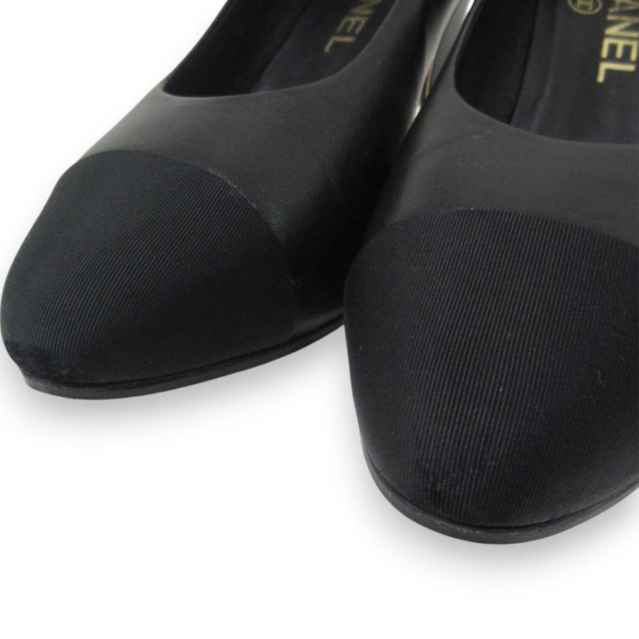 CHANEL 美品 20A シャネル レザー ココマークヒール アーモンド