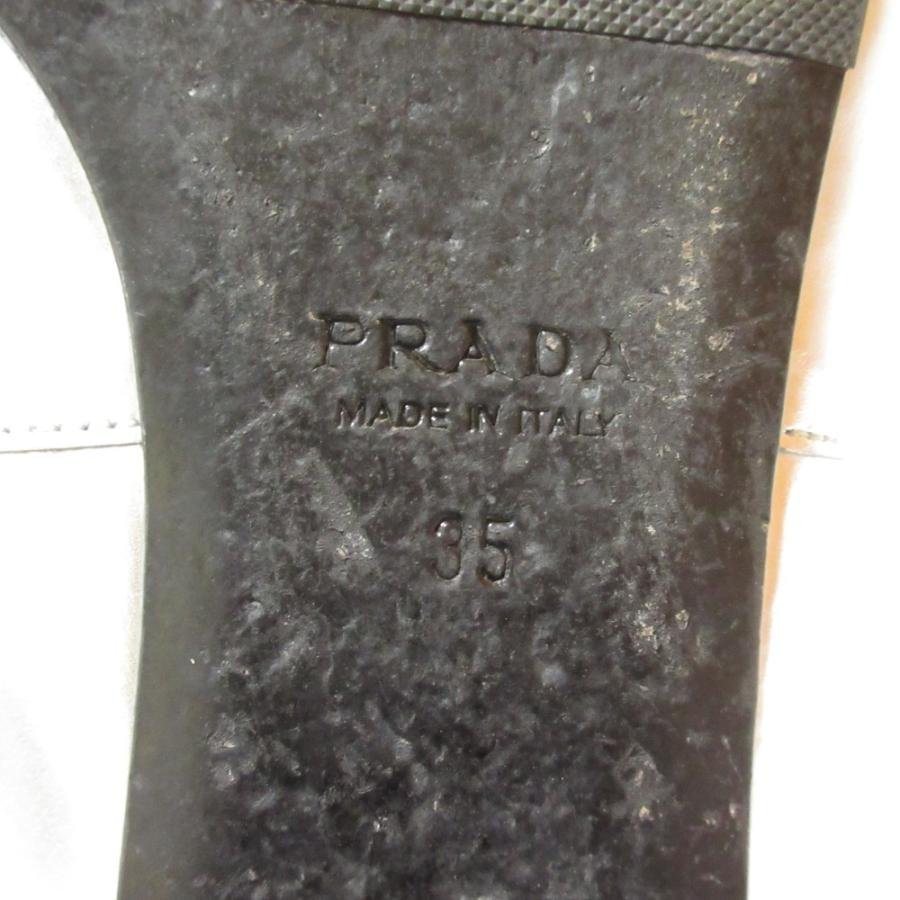 PRADA（プラダ） 良品 レザー スエード リボン フラットシューズ