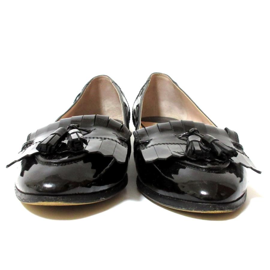 miu miu（ミュウミュウ） 美品 パテントレザー タッセル フリンジ 