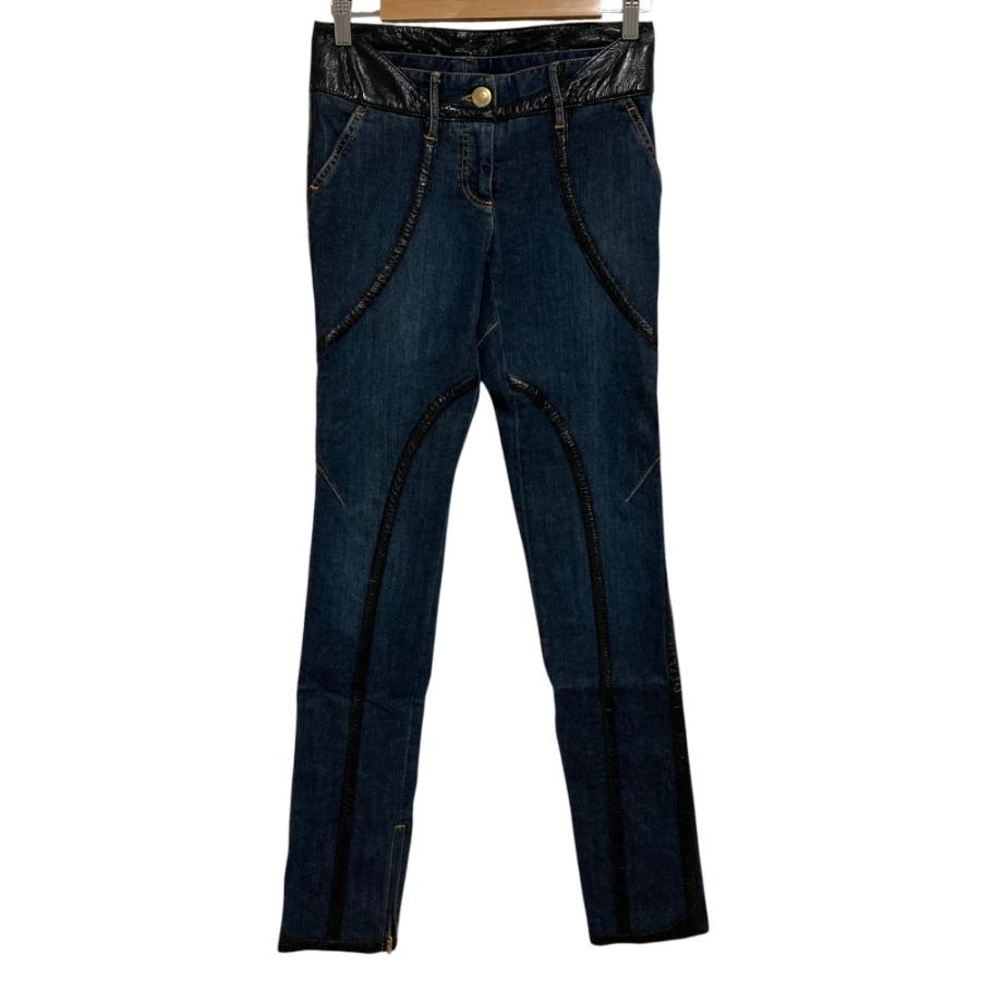 【大幅値下げ！】ドルチェ&ガッバーナ スキニーデニム DOLCE&GABBANA（ドルチェ & ガッバーナ） 美品 ストレッチ レザー切替