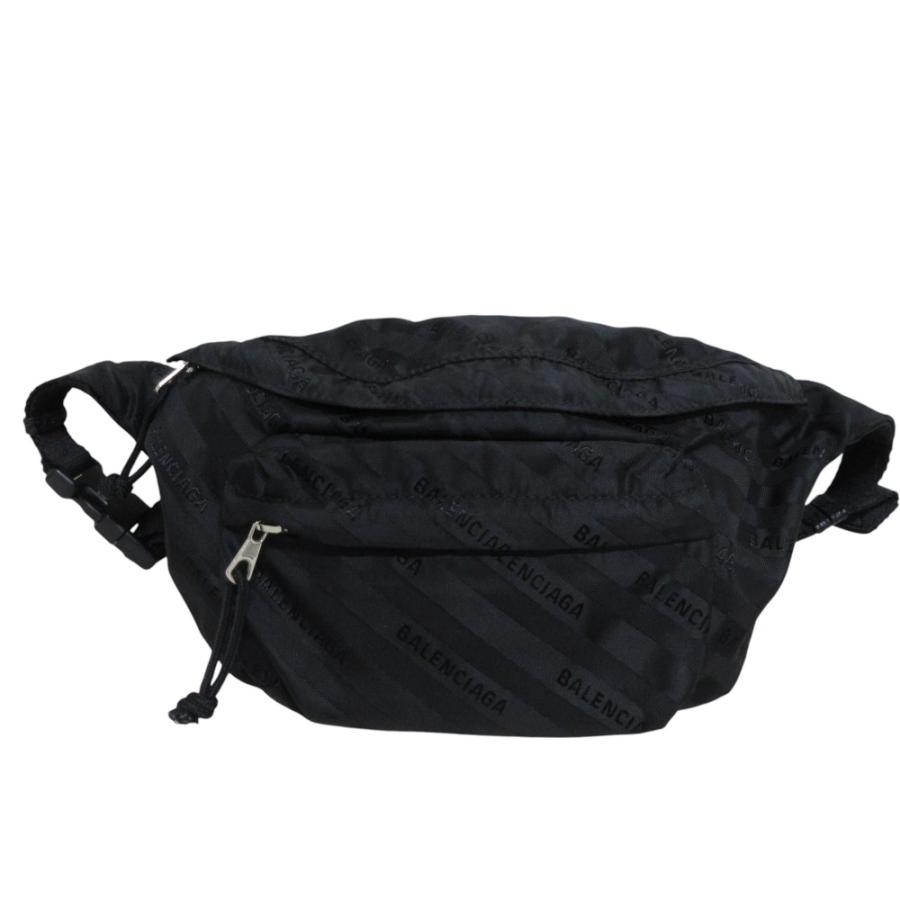 美品　バレンシアガ　ボディバッグ　黒　ナイロン　ロゴ BALENCIAGA（バレンシアガ） 美品 ロゴ ナイロンキャンバス ボディ