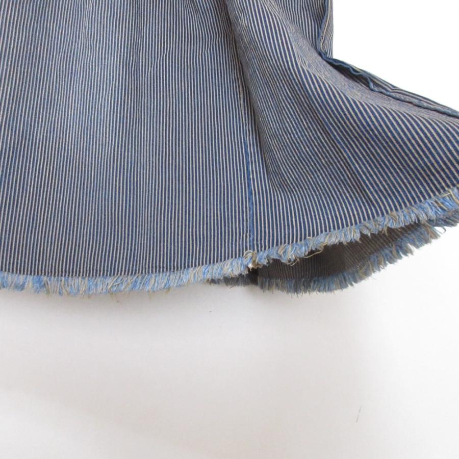 45rpm綿麻小麦デニムのフレアスカート（インディゴ焦）サイズ2 45R（フォーティファイブアール）の「麦比古デニムのフレア