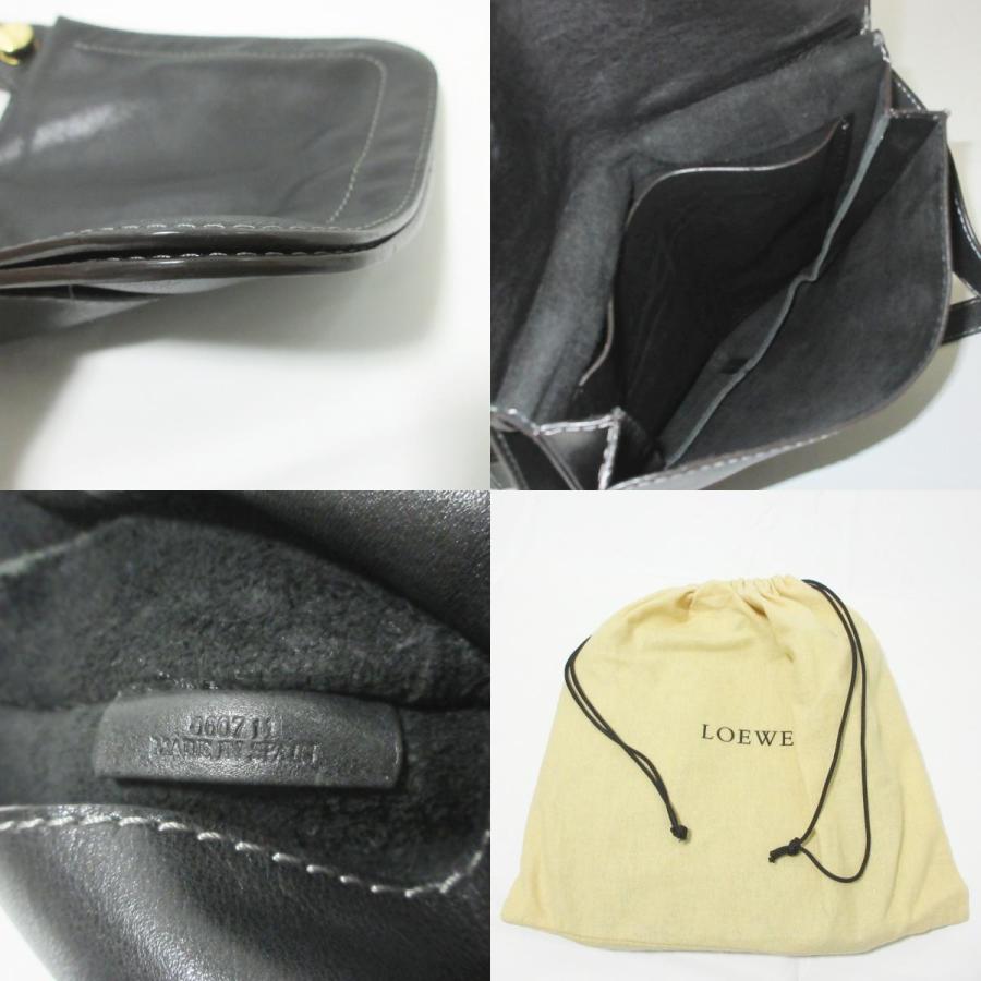 希少 ロエベ ショルダーバッグ ビンテージ ブラック レザー ステッチ 肩掛け LOEWE 美品 ロエベ ヴィンテージ レザー ショルダーバッグ