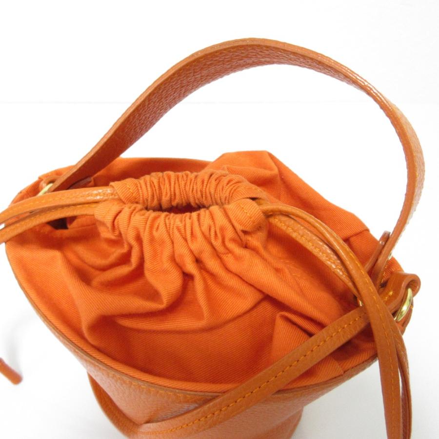 美品 AYAKO BAG アヤコバッグ Pottery Bag レザー ショルダーバッグ 巾着バッグ オレンジ レディース 古着 中古 USED 美品 AYAKO BAG アヤコバッグ Pottery Bag レザー ショルダーバッグ
