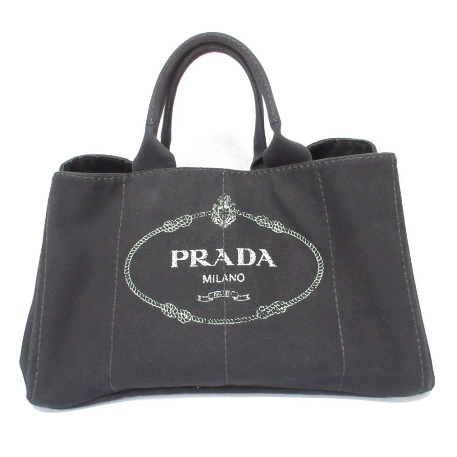 良品】PRADA プラダ トライアングルロゴ キャンバストートバッグ 