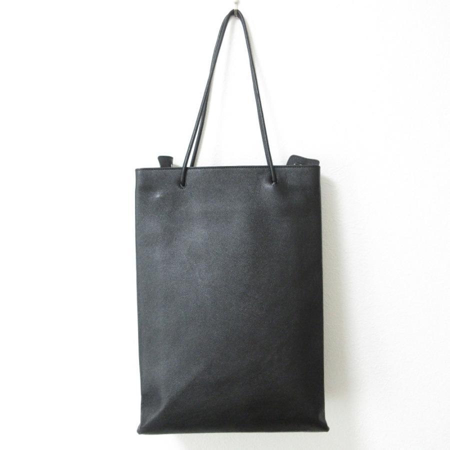 良品 バレンシアガ ネイビーカバスS シワ加工 ブラック レザー トート
