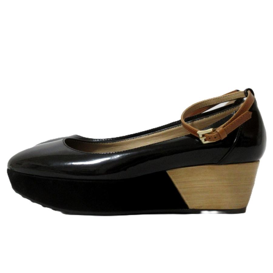 良品 TOD'S トッズ パテントレザー プラットフォーム 厚底 アンクル