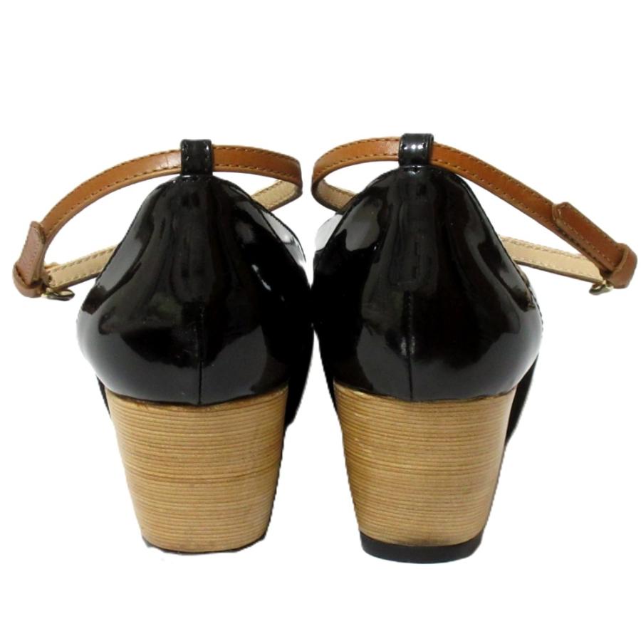 良品 TOD'S トッズ パテントレザー プラットフォーム 厚底 アンクル