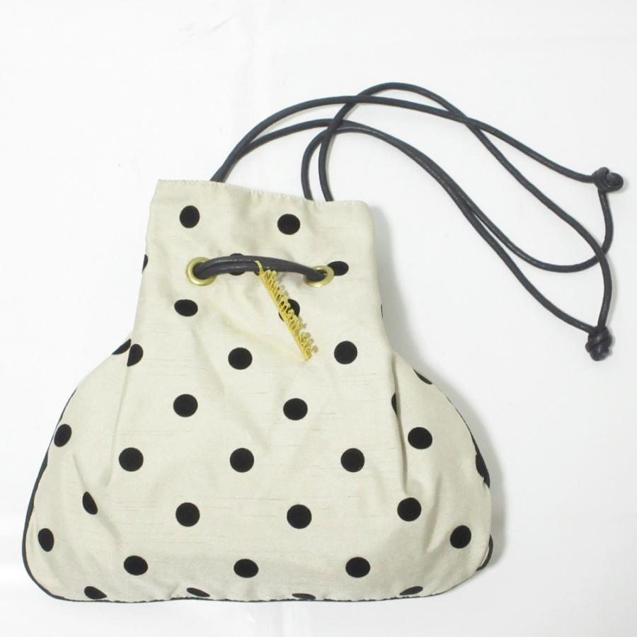 シャルマントサック　美品 美品 charmant sac シャルマントサック ドット柄 水玉 巾着バッグ