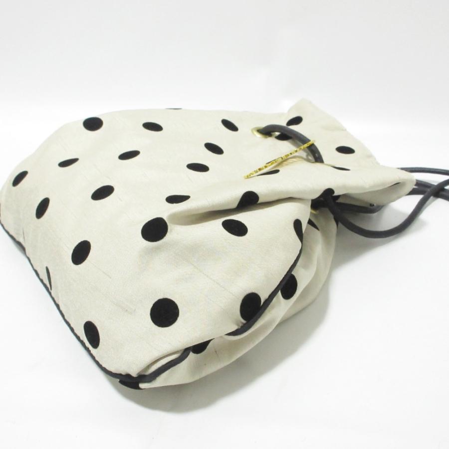 シャルマントサック♡巾着ドットバッグ　アイボリー 美品 charmant sac シャルマントサック ドット柄 水玉 巾着バッグ