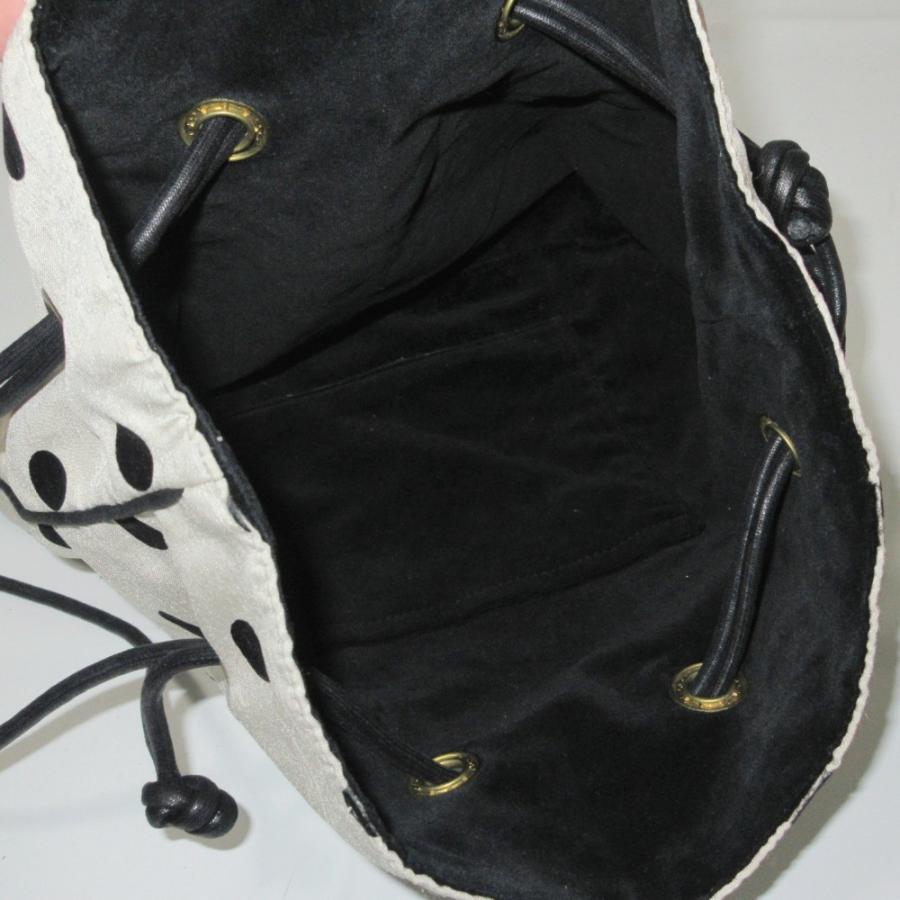 シャルマントサック　美品 美品 charmant sac シャルマントサック ドット柄 水玉 巾着バッグ