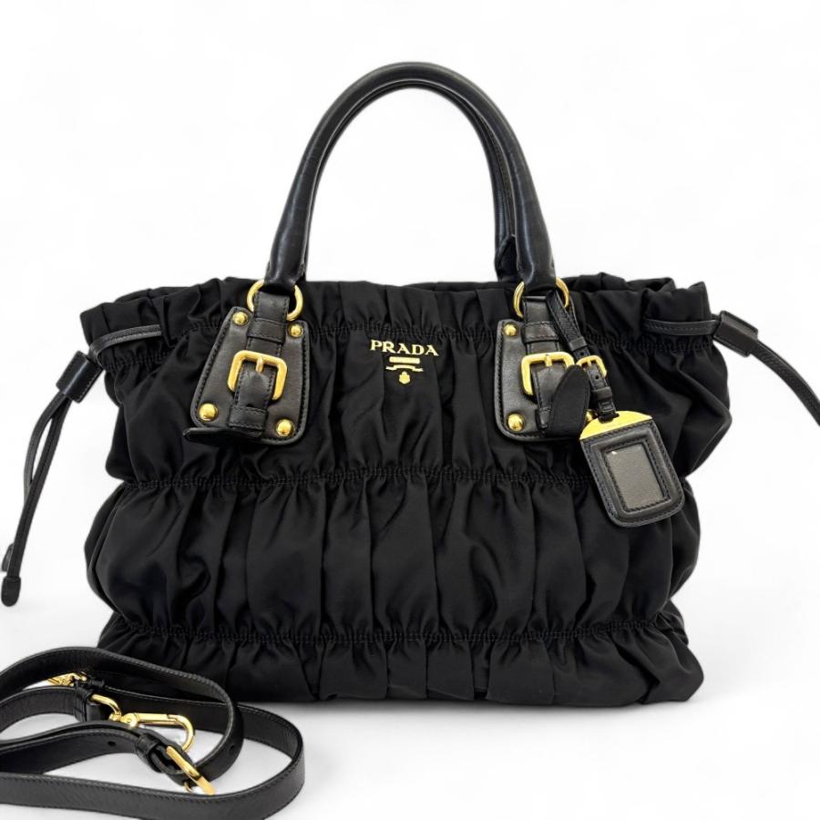 PRADA（プラダ） 良品 テスートナイロン 2WAY ギャザートートバッグ 