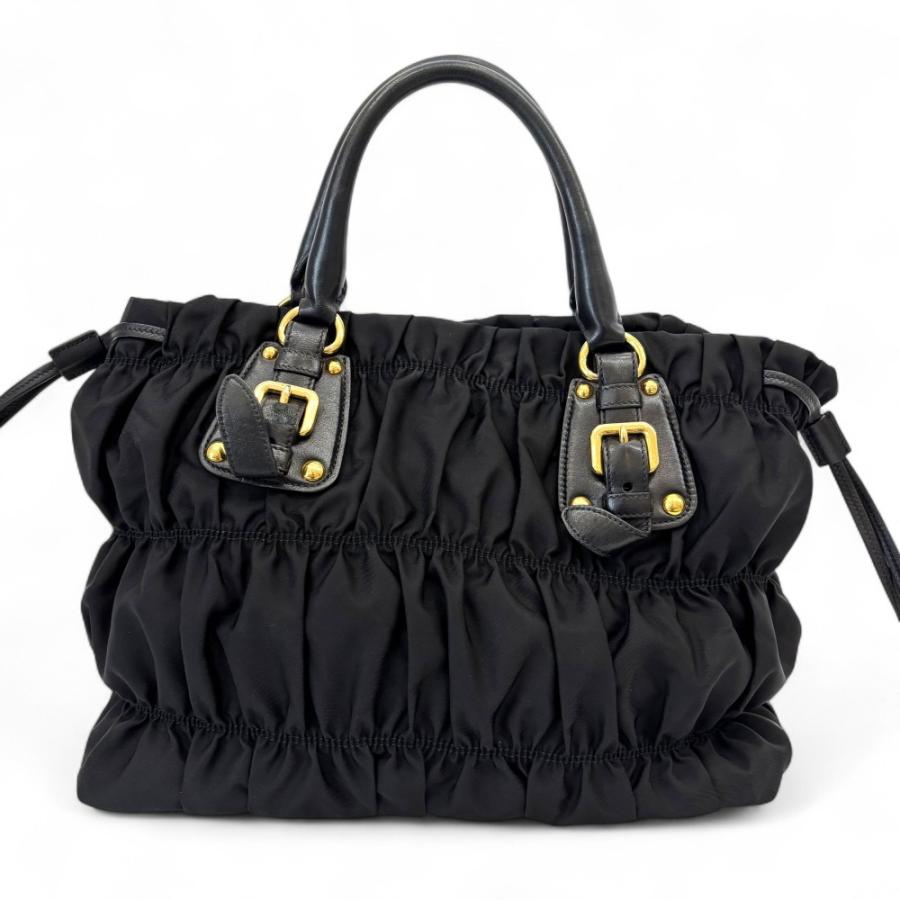 PRADA（プラダ） 良品 テスートナイロン 2WAY ギャザートートバッグ 