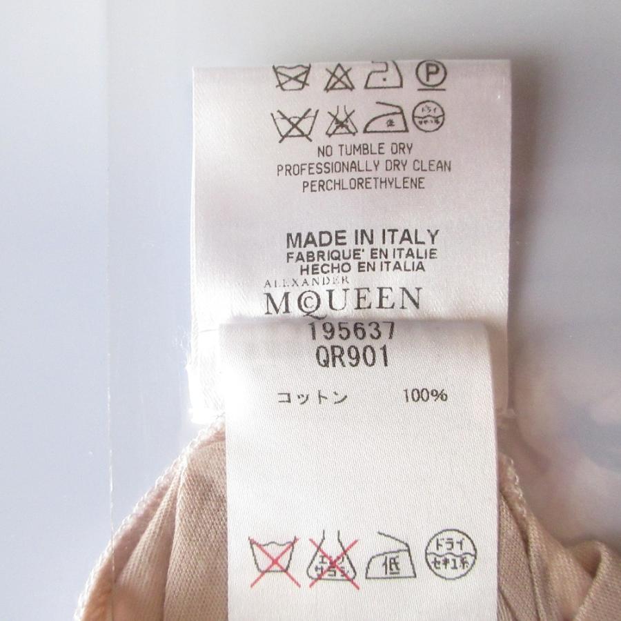 美品 Alexander McQUEEN アレキサンダーマックイーン OVER T MCQ GRAFFI TEE 半袖 クルーネック Tシャツ 659729 サイズ36 ベージュ レディース 古着 中古 USED Alexander McQueen - 美品 Alexander McQUEEN アレキサンダー