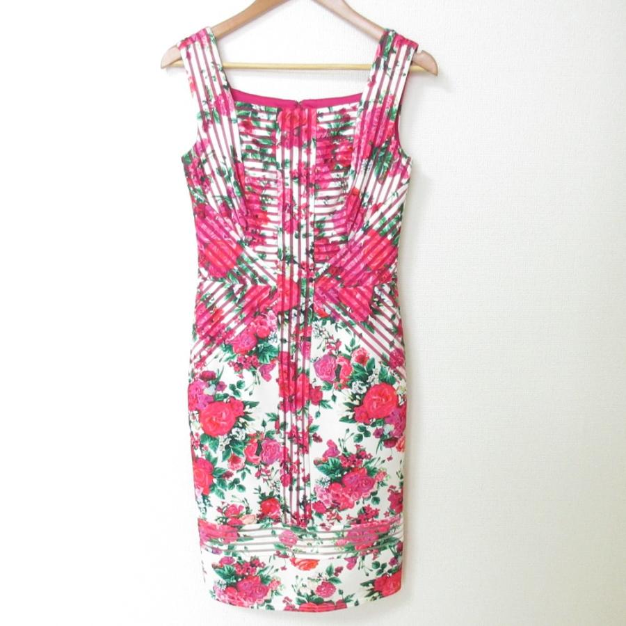 Tadashi Shoji 美品 タダシショージ フラワープリント リブ タイト