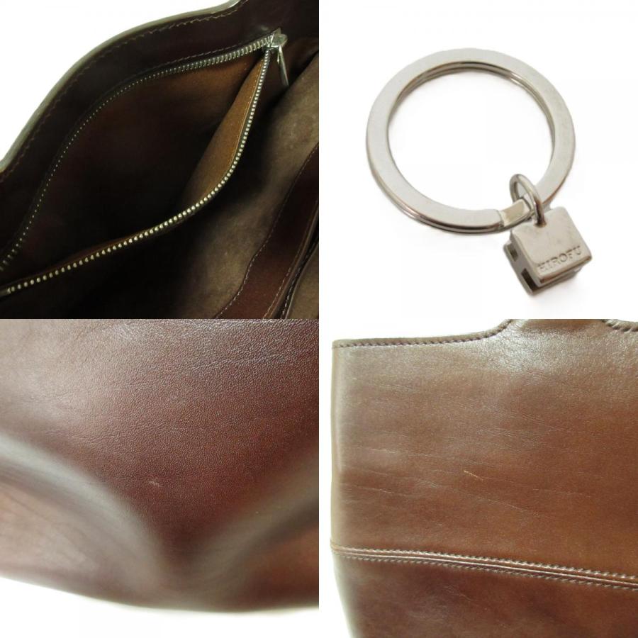 HIROFU（ヒロフ） 美品 レザー ロゴ型押し トートバッグ ハンドバッグ