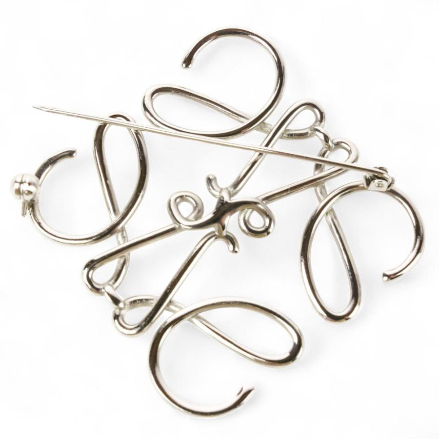 LOEWE 美品 ロエベ アナグラム ブローチ ロゴモチーフ シルバー