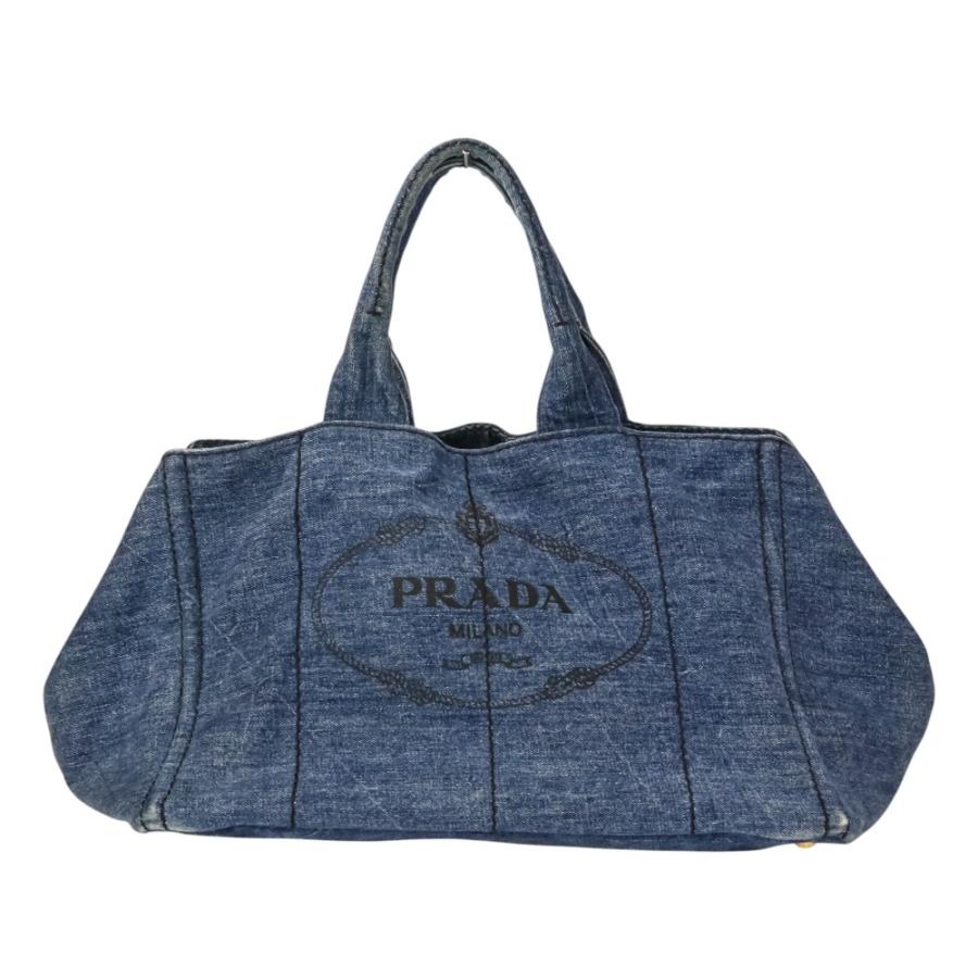 良品 PRADA プラダ カナパトライアングルロゴプレート デニム